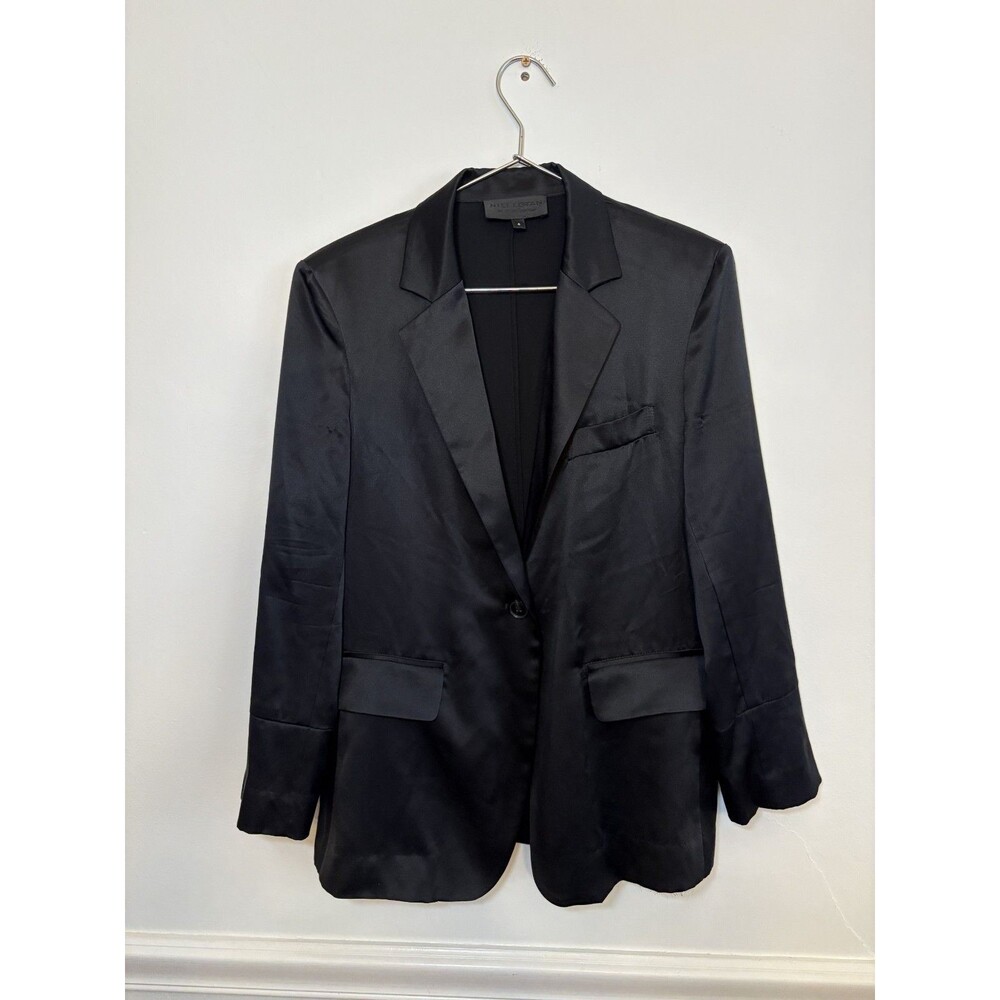 Nili Lotan - $945 Black Silk Charmeuse "SOPHIA" Blazer/ Jacket 4
